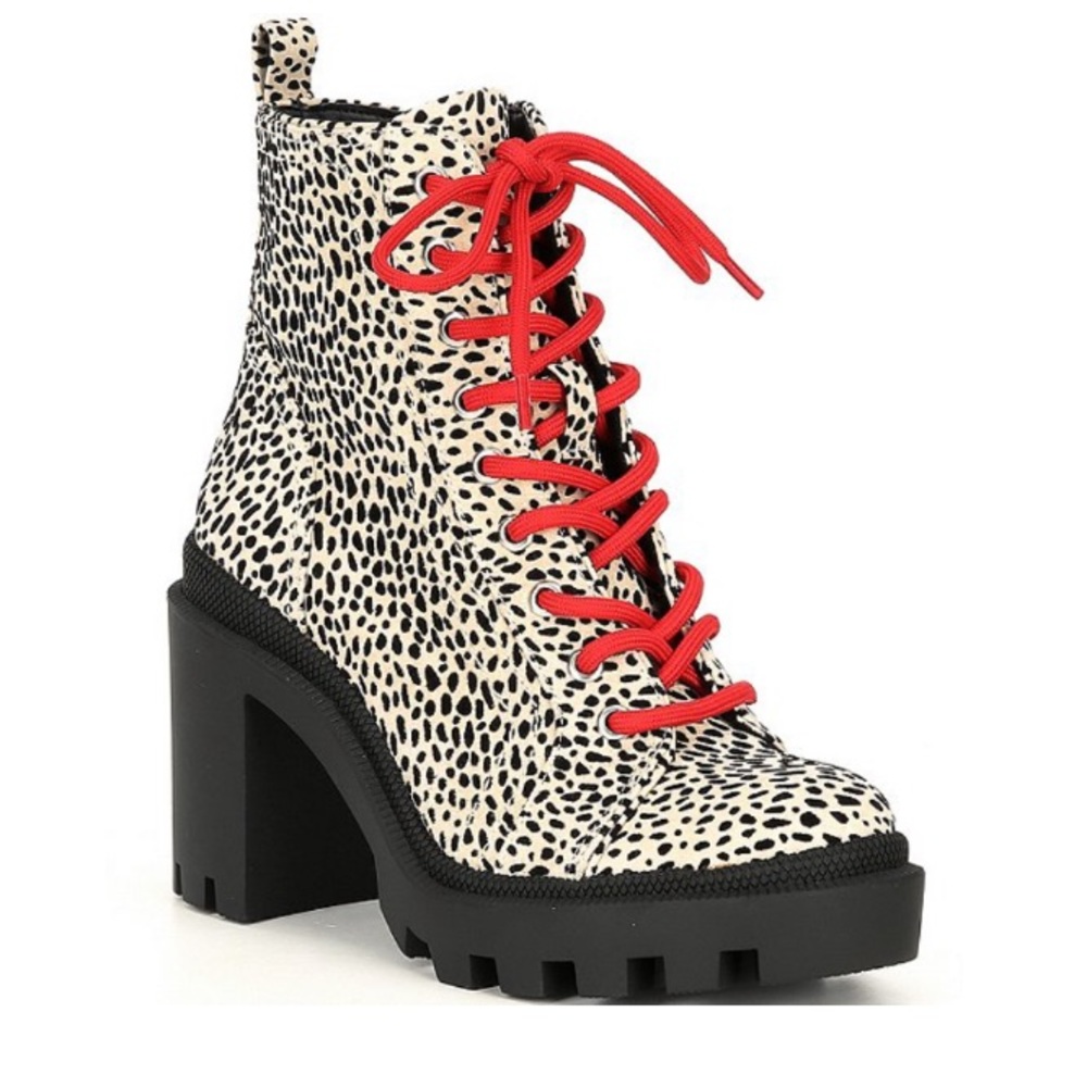 GIANNI BINNI Cheetah Lug Sole Boots